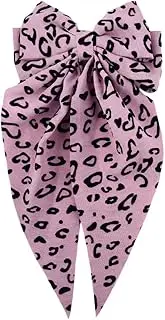 Pink Leopard Print Hair Bow for Women Girls