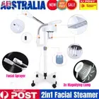2In1 Facial Steamer LED Light 3X Magnifying Floor Stand Lamp Salon Face Steamer