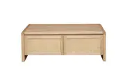MD Metz Solid Timber Rattan 2 Drawers Coffee Table with