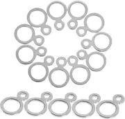 GETAJGHSD 50pcs Stainless Steel Figure Connectors Fishing Fastener Clips for Smooth Rotation Tangle Installation for Lure Tools and Jigging Rings