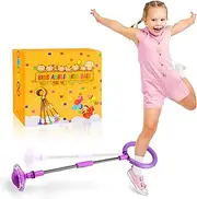 Ankle Skip Ball for Kids - Foldable Flash Wheel Skip Ball, Outside Game Toys for Kids & Adults, Gift for Boys & Girls Age 5 6 7 8 9 10 Years Old