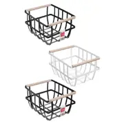 3x Boxsweden Toska Metal Basket 25.5X22cm Storage Organiser Container Assorted