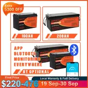 12V 100Ah 200AH 300Ah LiFePO4 Lithium Battery BMS Solar RV Marine Camping Power