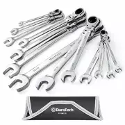 Ratcheting Combination Wrench Set,SAE, 13-piece,5/16" to 1"Chrome Vanadium Steel