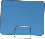 Perfk Desktop Partition Board Separate Board Desk Divider Portable Versatile Privacy Desk Panel Tabletop Screen for School Library, Blue Metal Stand