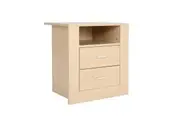 Bedside Table Side Storage Cabinet Nightstand Bedroom 2 Drawer 1 Shelf ZURI OAK