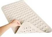 Non Slip Shower Mats for Inside Shower, TPE Bathtub Mat Non-Slip, Bath Mat for Tub with Suction Cups, Drain Holes Bath Tub Mat for Bathroom，Bath Mat for Tub with Suction Cups（White）