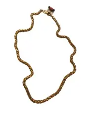 GIVENCHY Vintage GG Logo Gold Tone Braided Wheat Chain Necklace