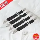 Adjustable Bed Sheet Fasteners 4Pcs, Elastic Straps Clips, Grippers for Mattress