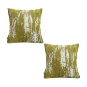 SOGA 2X 50cm Throw Pillow White and Olive Green Plush Polyester Fiber and Cotton for Home Decor