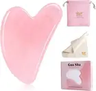 Rose Quartz Gua Sha, Natural Jade Gua Sha Stone Facial Scraping Massage Tool for