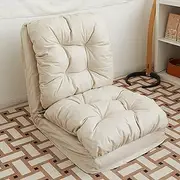 Aocloud Floor Sofa, Sofa Bed, Sofa Chair, Covertible Flip Chair, Recliner Chair, Foldable Floor Mattress, Lazy Sofa Bed, Adjustable Lounge Chair with 5 Position for Living Room, Office (Beige)