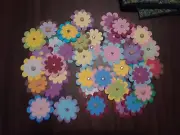 15 Double Layer Flowers -assorted colors die cut, scrapbooking, card making, et