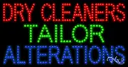 NEW "DRY CLEANERS TAILOR ALTERATIONS" 32x17 SOLID & ANIMATED LED SIGN 21695