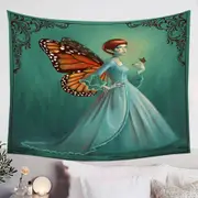 Butterfly Elf Woman Cool Fantasy Monarch Tapestry