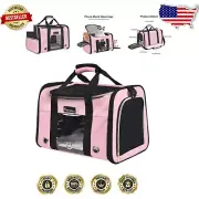 Lightweight Pet Travel Carrier with Floral Design for Cats and Puppies - Medium