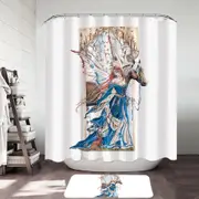 Fairytale Art Drawing Serenity Fairy and Horse Shower Curtain