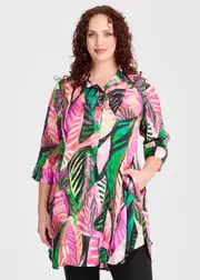 [TS] Taking Shape Revival Satin Natural Tunic Size 14 in Print, Viscose - Plus Size Women's Clothing Print