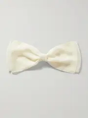 [Gigi Burris] Gigi Burris - Jacqueline Bow-embellished Crinkled Chiffon Hair Clip - Ivory - One size One size Ivory