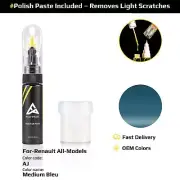 Touch Up Paint For Renault All Models AJ Medium Bleu With Polish Paste