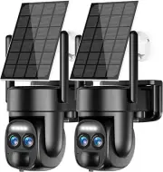 4K Solar Security Camera Wireless Outdoor, 8MP 2.4Ghz Wifi PTZ Camera Battery Po