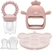 MISSLILI Silicone Baby Food Fruit Feeder & Mini Freezer Nibble Tray, Breastmi...
