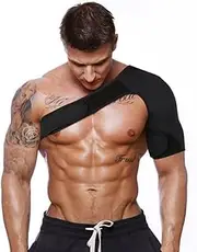 Shoulder Stability Brace Adjustable Shoulder Brace Support with Pressure Pad, Light Breathable Neoprene Rotator Cuff Shoulder Support for Sport, Dislocated AC Joint, Labrum Tear, Shoulder Pain