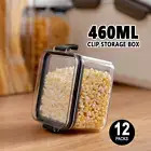 12x Clip Storage Box 460ML Small Airtight Food Container Kitchen Organiser Jar