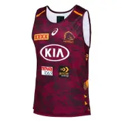 NRL Brisbane Broncos Men's Team Training Singlet - Sizes 4XL - 5XL