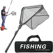 Fish Net for Fish Tank - Telescoping Pole Handle Folding Fishing Net Fishing Equipment - Aluminum Alloy Fishing Gear for Kayak Fishing, Thanksgiving, Christmas