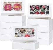 TEMLQPACK 50pcs 7x4.3x2 Inches White Chocolate Covered Strawberries Boxes Cookies Boxes Cake Pop Boxes Truffle Boxes Cakesickle Boxes Charcuterie Bakery Boxes for Christmas Valentine's Mother's Day