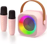 Karaoke Machine for Kids Adults, Kids Portable Bluetooth Karaoke with 2 Wireless