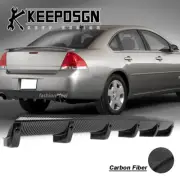 CARBON FIBER Curved Rear Bumper Diffuser Splitter Shark Fins for Chevy Impala