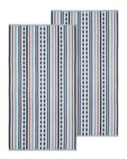 Superior Striped Oversized 2pc Beach Cotton Towel Set