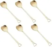 IMIKEYA 6Pcs Stainless Steel Heart Spoon Elegant Dessert Stirring Spoons for Ice Cream Cakes and Coffee for Gatherings Bars and Restaurants