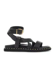 round-headed flat sandals 36 Black