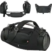 TXEsign Travel Carrying Strap for Boombox 3/Boombox 3 Wi-Fi Waterproof Portable Bluetooth Speaker, Shoulder Strap with Two Side Covers Travel Carrying Pouch for Boombox 3 (Black) (Black)