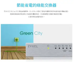 ☆偉斯電腦☆現貨！ZYXEL合勤 GS-105B V3 5埠乙太網路交換器