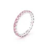 Swarovski Matrix Ring, Round Cut, Pink, Rhodium Plated 5658856 (Size 55/M/7)