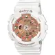 CASIO卡西歐 Baby-G 人氣經典率性手錶 送禮首選-玫瑰金x白 BA-110-7A1