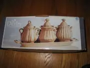 Derby Ceramicware Home Essentials & Beyond Set of 3 Ceramic Canisters and Tray