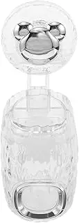 OFFIGAM Automatic Toothpaste Squeezer Wall Mount Dispenser Toothpaste Dispenser Wall Squeezer Toothbrush Cups Toothpaste Tube Wall Organizer Wall Toothbrush Holder Transparent Plastic