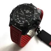 Men's Luminox Carbon SEAL Automatic Red Strap Swiss Dive Watch 3875