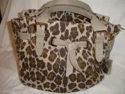 New! Ladies Womens Coccinelle Leopard Animal Print Handbag Coccinelle Canvas Bag