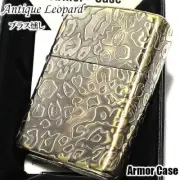 Zippo Oil Lighter Antique Leopard Gold Etching Sculpture 162 Armor Case Japan