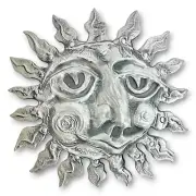 Don Drumm 13.5" Pointed Rays Sun Face Aluminum Wall Hanging Art