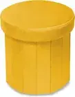 Phantoscope Storage Ottoman Round15 Inch, Velvet 15" x 15"x 15", Yellow