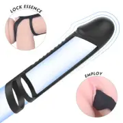Male Penis Extender Enlarger Sleeve-Reusable-Condom-Delay-Ejaculation-for-Men