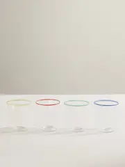 [Yali Glass] Yali Glass - Set Of Four Striped Glasses - One size One size Colorless