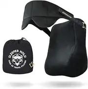 Sleeper Hold Travel Pillow - Real Sleeping Experience on Long Flights - Head Strap with Eye Mask - Super-Soft, Lightweight, Easy-to-Carry, and Machine-Washable Airplane Pillow